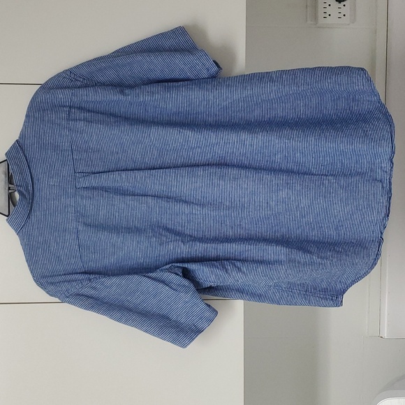 Old Navy Mens XL striped Blue Classic Button Down short Sleeved - Picture 8 of 12